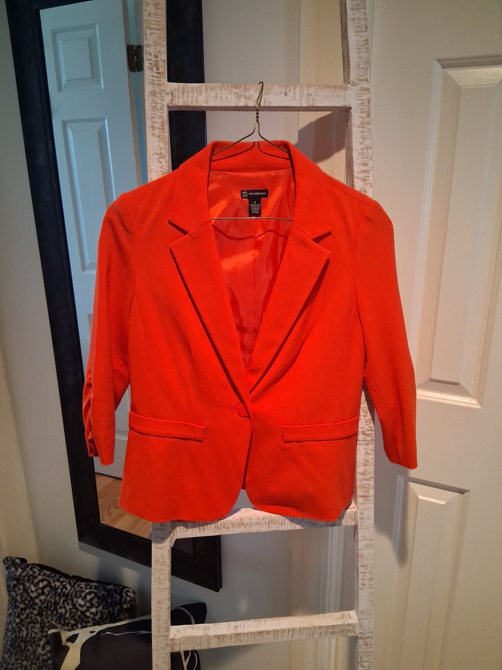 new directions Orange Women's Single-Button Blazer